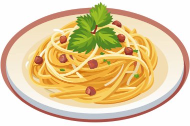 Spagetti şehriyeleri izole edilmiş arka plan.