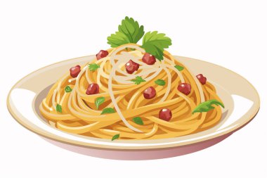 Spagetti şehriyeleri izole edilmiş arka plan.