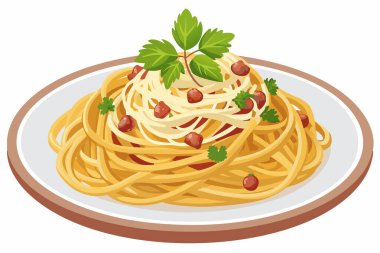 Spagetti şehriyeleri izole edilmiş arka plan.