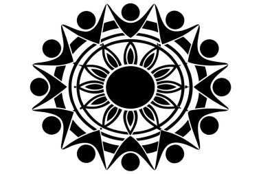 Güzel çiçek sanatı ve mandala vektör tasarımı