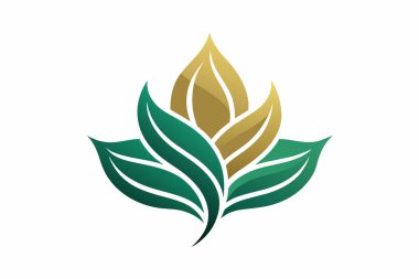 Yeşil yaprak logosu beyaz arkaplan illüstrasyonu
