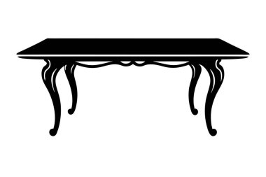 Coffee Table Silhouette Vector Design clipart