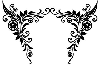 Floral Pattern in Victorian Style on a white background clipart