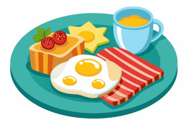 Fried Egg on Toast Bread isolated on white background
