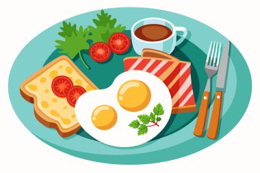 Tost ekmeğinde kızarmış yumurta beyaz arkaplanda izole edildi