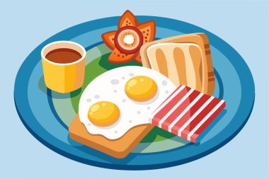 Tost ekmeğinde kızarmış yumurta beyaz arkaplanda izole edildi