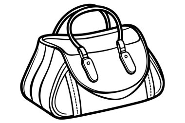 Leather Purses for Women Tote Top Handle Bags Shoulder Handbags Line art clipart