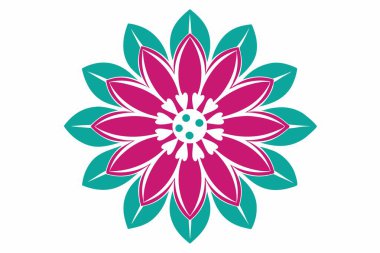 Beyaz bir arkaplana karşı bir çiçek siluetinin vektör çizimi