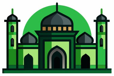 Beyaz kubbeli bir cami tasviri