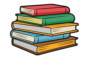 Kitap Yığını Vektör Sanat İllüstrasyonu