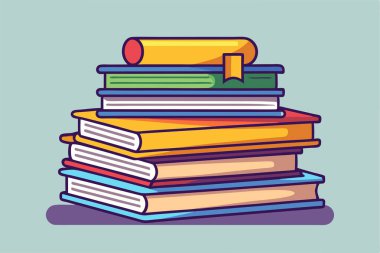 Kitap Yığını Vektör Sanat İllüstrasyonu