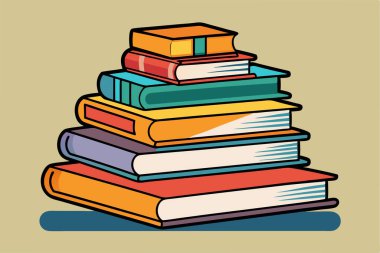 Kitap Yığını Vektör Sanat İllüstrasyonu