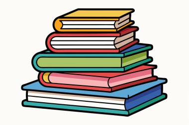 Kitap Yığını Vektör Sanat İllüstrasyonu