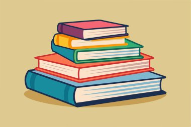 Kitap Yığını Vektör Sanat İllüstrasyonu