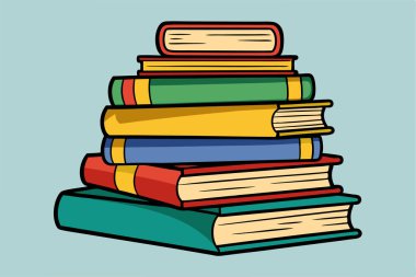 Kitap Yığını Vektör Sanat İllüstrasyonu