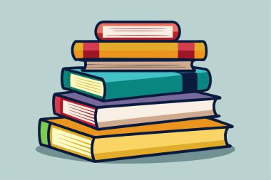 Kitap Yığını Vektör Sanat İllüstrasyonu
