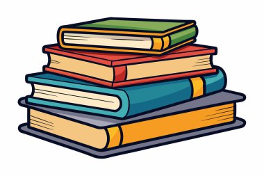 Kitap Yığını Vektör Sanat İllüstrasyonu