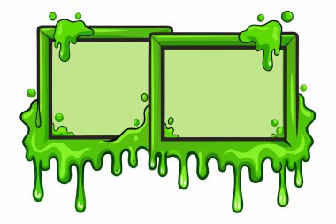 A drawing of a green slime creature with a face clipart