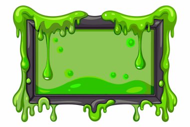 A drawing of a green slime creature with a face clipart