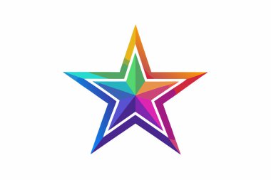 Beyaz arka plan üzerinde kağıttan Origami rainbow yıldız
