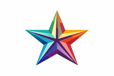 Beyaz arka plan üzerinde kağıttan Origami rainbow yıldız
