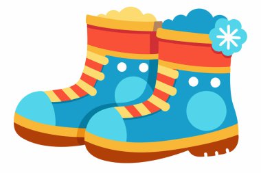 Autumn Boots vector icon. Can be used for printing clipart