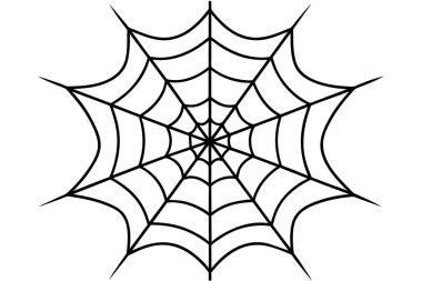 Spider web. Black vector icon isolated on white background clipart