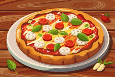 Sosisli ve peynirli iştah açıcı pizza