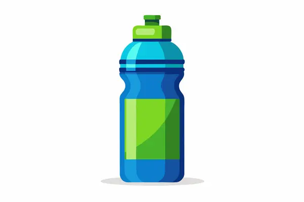 Plastik şişe vektör çizimi, düz tasarım simgesi