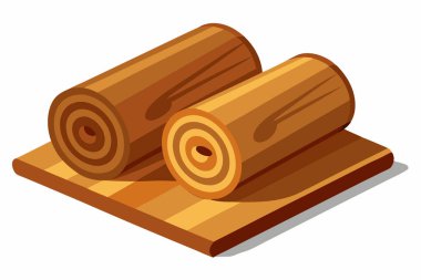 Wooden Logs Pile Vector Illustration clipart