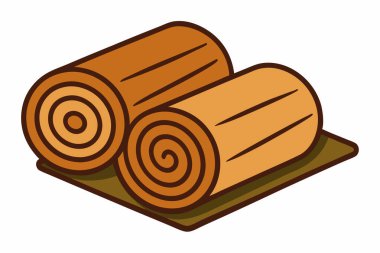 Wooden Logs Pile Vector Illustration clipart