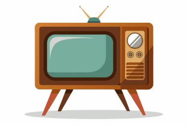 Vektör Renk retro TV seti beyaz arkaplanda izole edilmiş illüstrasyon