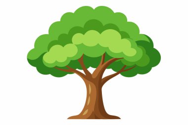Gerçekçi ağaç. Beyaz arkaplanda izole edilmiş simge