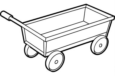 Vector illustration of a wheelbarrow isolated on white background clipart