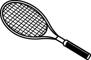 Silhouette tennis bat and ball vector illustration clipart