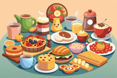 lezzetli lezzetli breakfast çizgi film