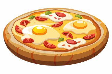 Soslu pizzanın vektör illüstrasyonu