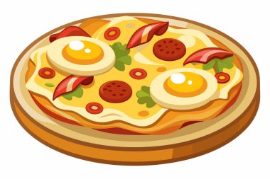 Soslu pizzanın vektör illüstrasyonu