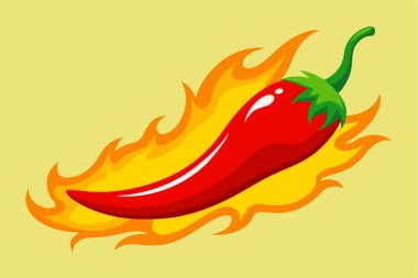 Red Hot Chili Yanık Vektörü Tasarımı