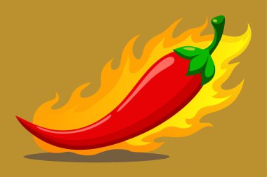 Red Hot Chili Yanık Vektörü Tasarımı