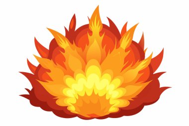 Explosion icon in cartoon style isolated on white background