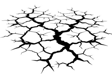 Earth cracks or stone on white background clipart