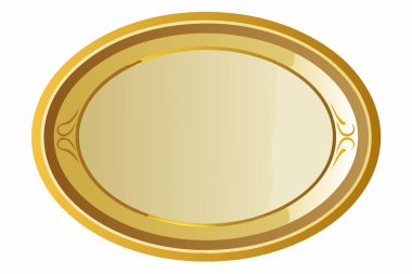 vintage süs kenarları oval metal hacimsel plaka