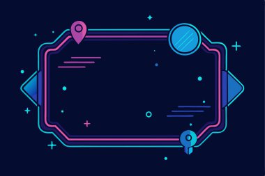 Neon Uzay Çağı Konuşma Kabarcığı Grafik Tasarımı