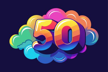 Vibrant 50th Anniversary Celebration Design clipart