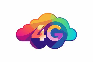 Vibrant 4G Logo with Cloud Design clipart