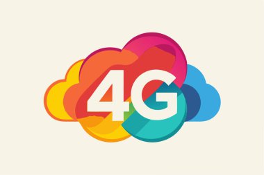 Vibrant 4G Logo with Cloud Design clipart