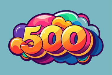 Vibrant 500 Milestone Celebration Graphic clipart