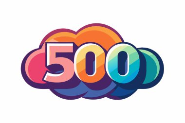 Vibrant 500 Milestone Celebration Graphic clipart