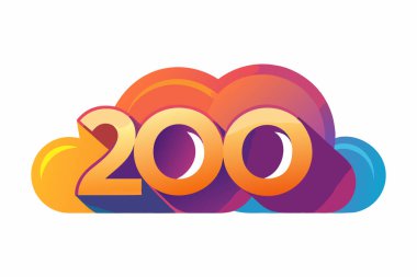 Vibrant 200 Anniversary Logo Design clipart